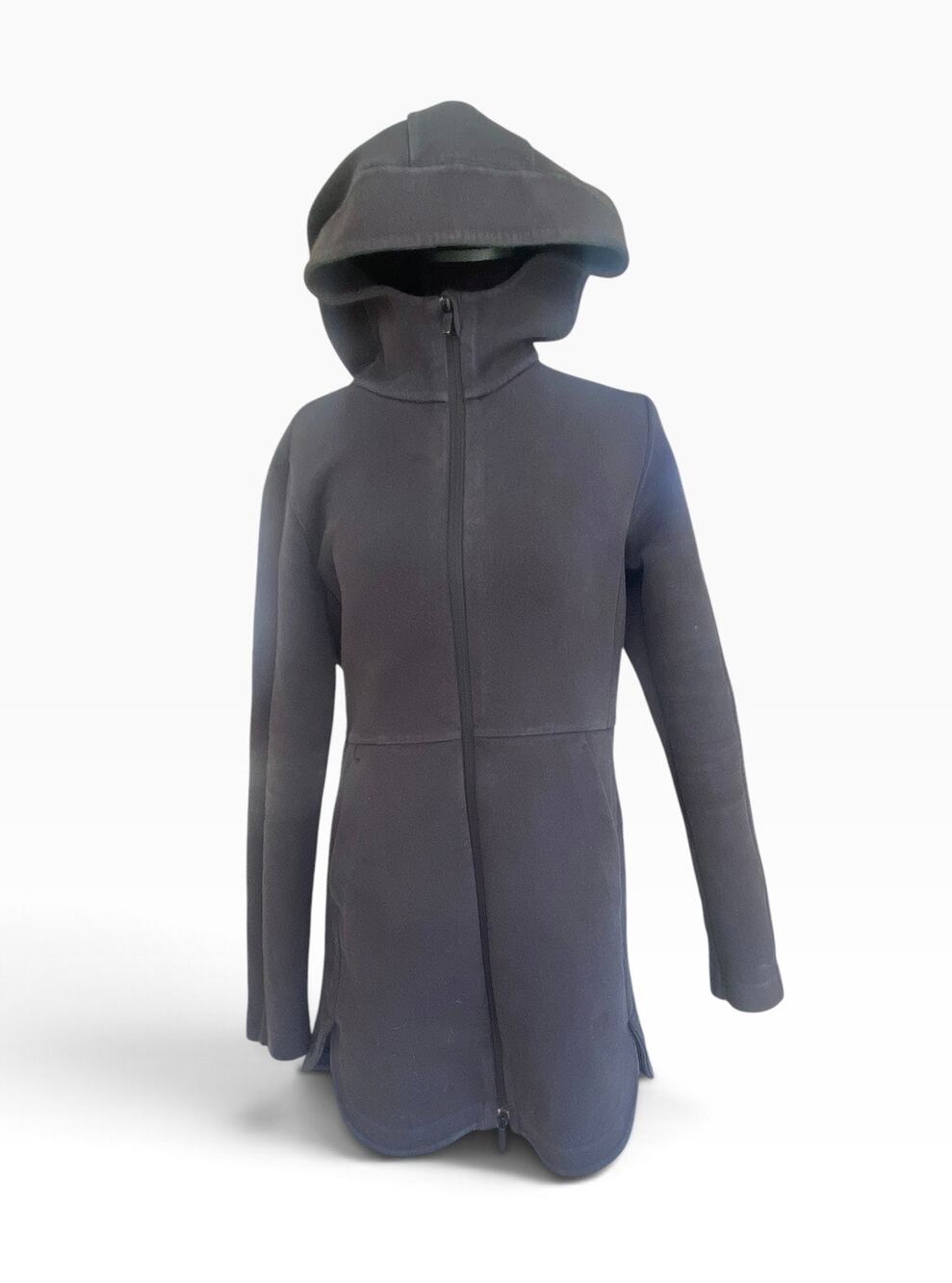 Lululemon Women’s Size 6 Black Long Hooded Full Zip Jacket Coat Athletic